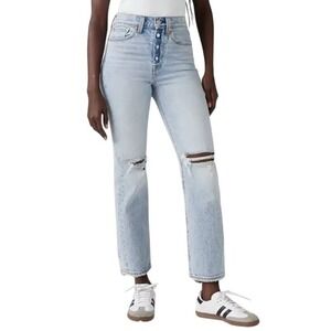 Levi's Wedgie Straight Ankle Jeans size 24 Generation Next Light Wash Button Fly